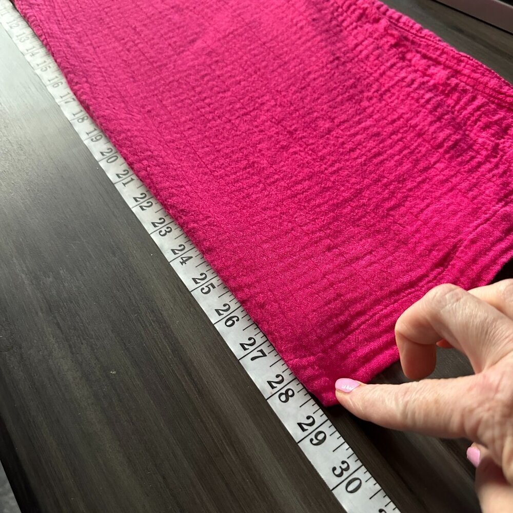 NWOT Soft Surroundings Khulani Pink Wide Leg Gauze Pants Size Large Lightweight - Picture 10 of 12